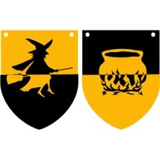 witch and cauldron banner flag