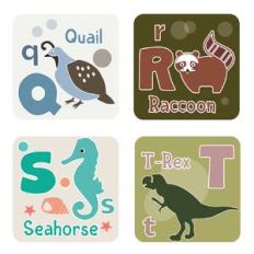 animal alphabet cards q to t