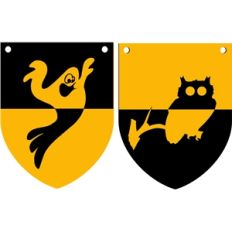 ghost and owl banner flag
