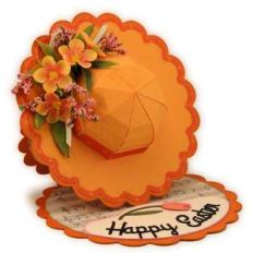 scallop brim 3d hat easel card