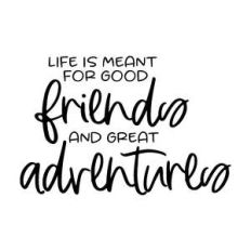life is meant for good friends and great adventures