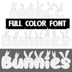 bunnies color font