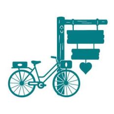 bike and blank sign