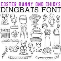 cg easter bunny and chicks dingbats