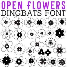 cg open flowers dingbats