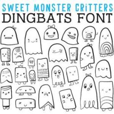 cg sweet monster critters dingbats