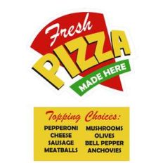 pretend pizza shop signage