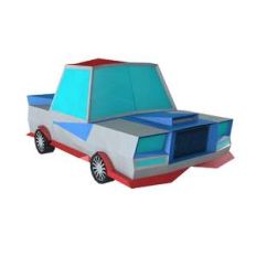 lowpoly cartoon crazy car