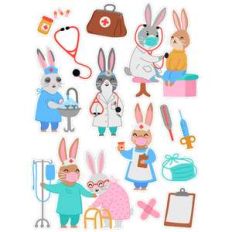 doctor and nurse bunny stickers