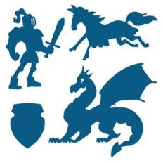 knights and dragons shadow puppet set