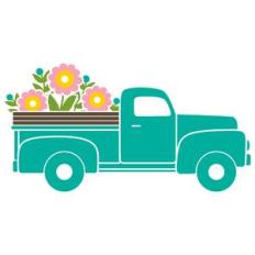 vintage truck with flowers