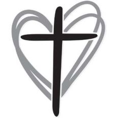 doodle heart cross