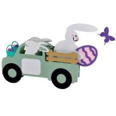 3d big bunny express easter truck card