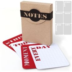 3d 'notes' box with 6 life cards