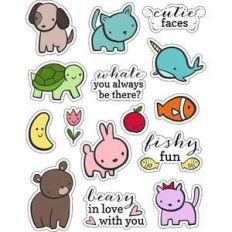 ml fat animal faces stickers