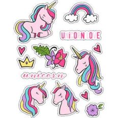 ml rainbow unicorn stickers