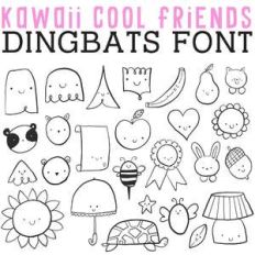 cg kawaii cool friends dingbats