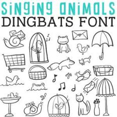 cg singing animals dingbats
