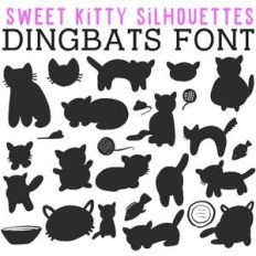 cg sweet kitty silhouettes dingbats