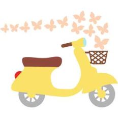 scooter and butterflies