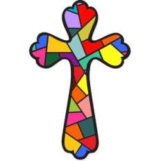stained glass church cross