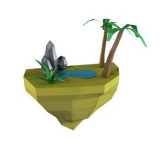 lowpoly cartoon island oasis