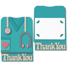 medical scrubs shaped a6 card