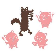 three little pigs shadow puppet set