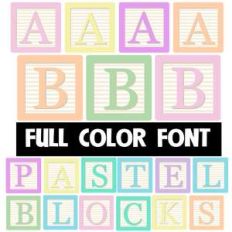 pastel blocks color font