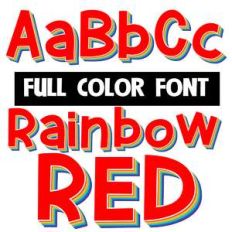 rainbow red color font