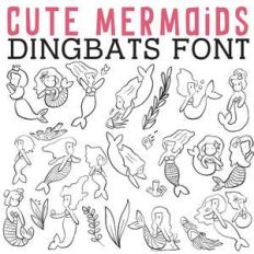 cg cute mermaids dingbats