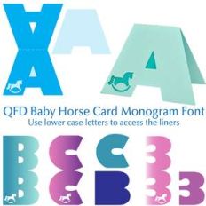 qfd baby horse card monogram font