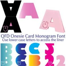 qfd onesie card monogram font