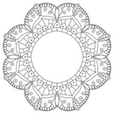floral mandala monogram frame