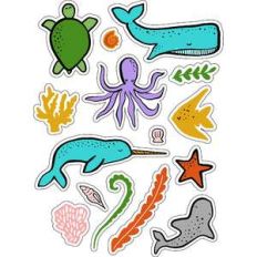 ml ocean and water creatures stickers