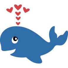 baby whale and hearts