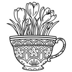 teacup with flowers