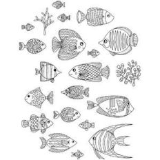 tropical fish coloring stickers