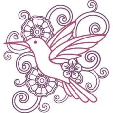 floral swirl hummingbird
