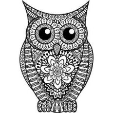 owl mandala zentangle
