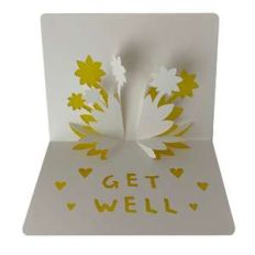 get well - flowers popup card