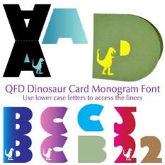 qfd dinosaur card monogram font