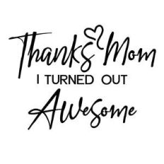 thanks mom i turned out awesome