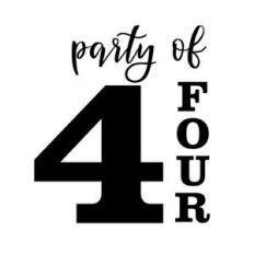 family number sign party of 4
