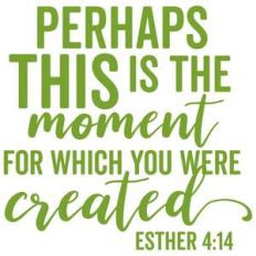 this is the moment for which you were made