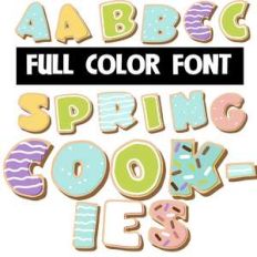 spring cookies color font