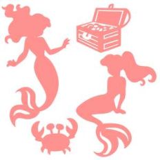 mermaid shadow puppet set