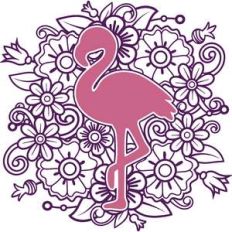 flamingo floral mandala