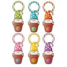 matching wine/water bottle gnome tags