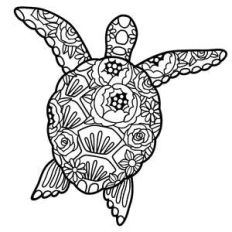 sea turtle floral mandala